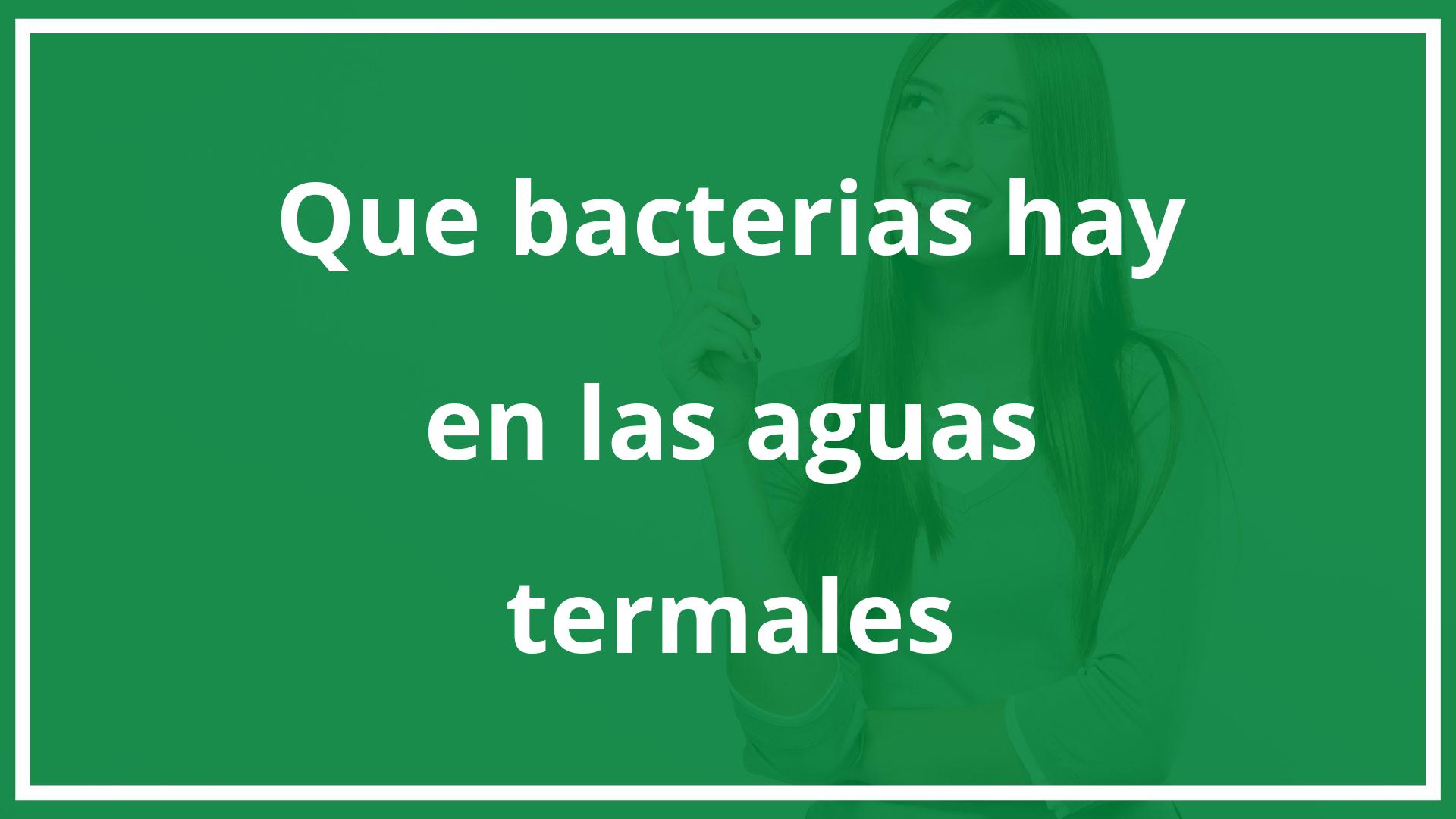 ¿Qué bacterias hay en las aguas termales?